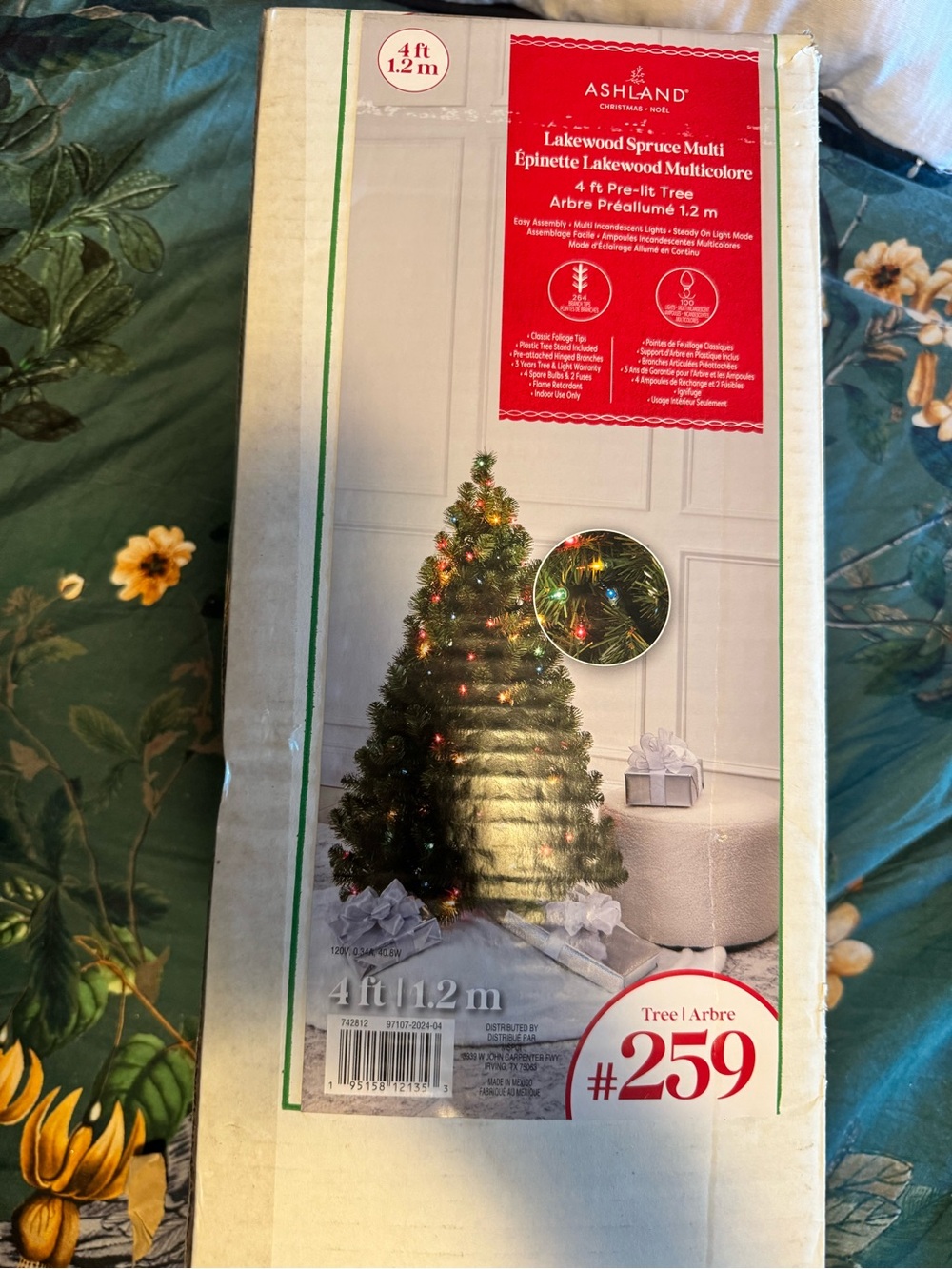 Ashland Green Spruce Mini Pre-Lit Christmas Tree with Multi-Color Lights